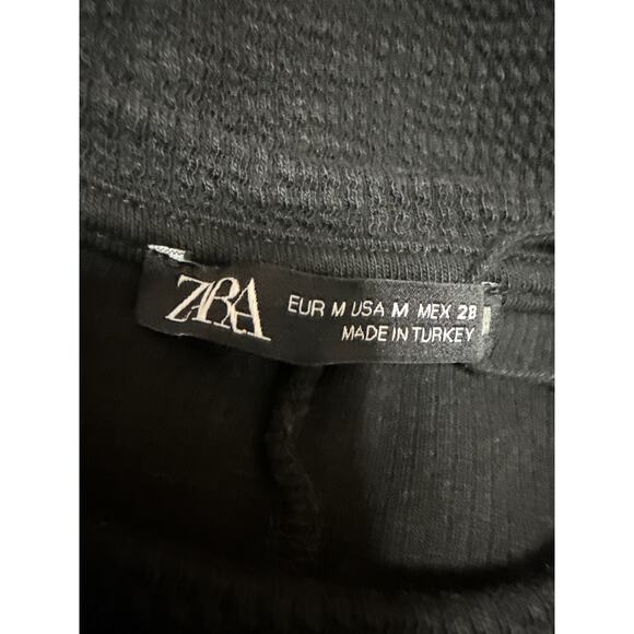 Zara Women's Black Sleeveless Stretch Knit Mini Bodycon Sweater Tank Dress Sz M - Picture 3 of 4